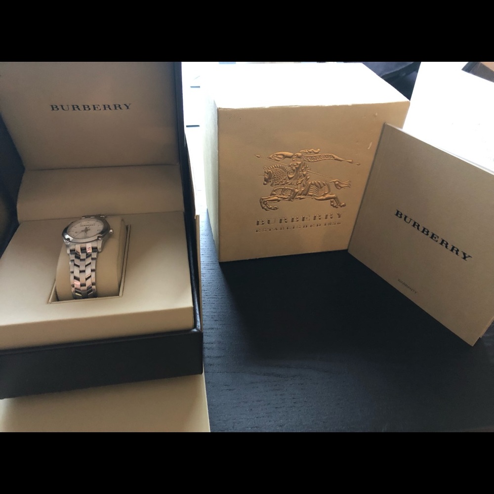 Silver Burberry watch